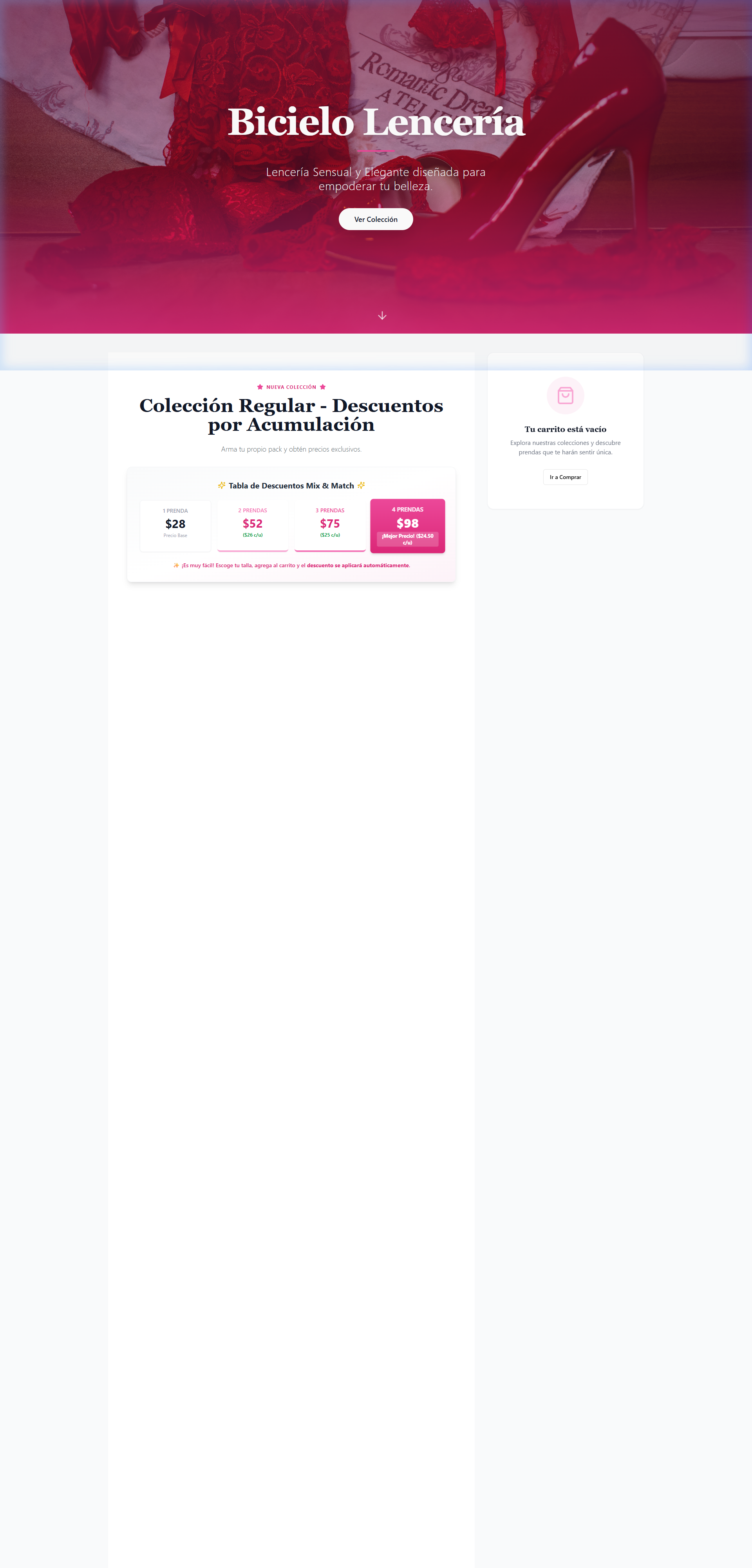 Bicielo Lencería — Tienda online